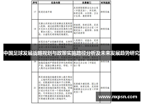 中国足球发展战略规划与政策实施路径分析及未来发展趋势研究